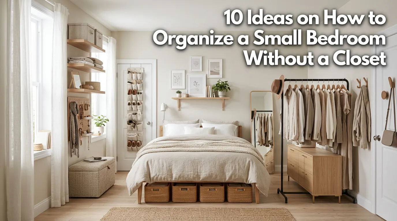 10 Ideas on How to Organize a Small Bedroom Without a Closet