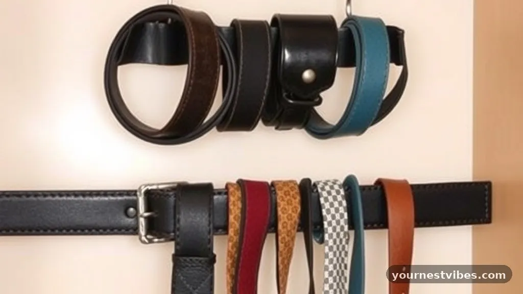 Comparing Storage Methods - Where to Hang Belts and Ties in a Small Reach-In Wardrobe
